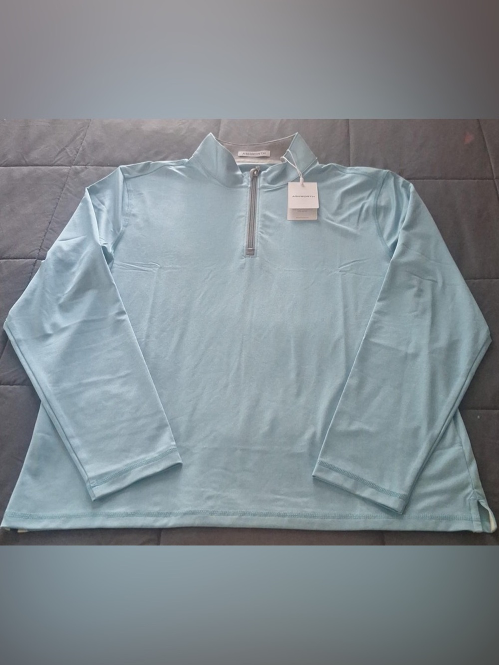 Ashworth La Jolla 1/4-Zip Pullover Men's Teal Atlantis Heather Medium NWT
